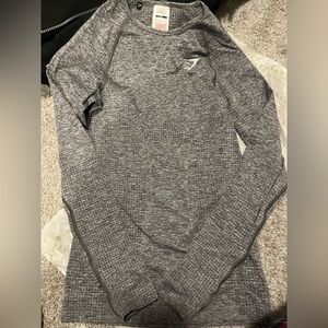 Gymshark Vital Seamless Long Sleeve Top - Smokey Grey Marl in small